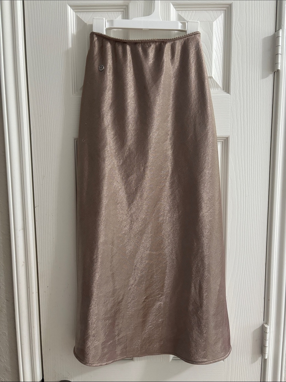 lululemon athletica Shimmery Taupe Satin Maxi Skirt